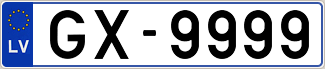Auto numura zīme GX9999