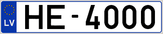 Auto numura zīme HE4000