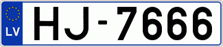 Auto numura zīme HJ7666