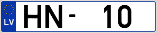 Auto numura zīme HN10
