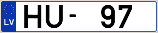 Auto numura zīme HU97