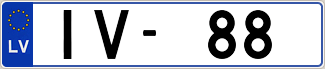 Auto numura zīme IV88