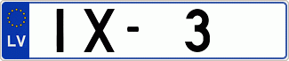 Auto numura zīme IX3