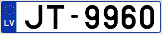 Auto numura zīme JT9960