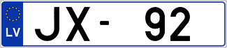 Auto numura zīme JX92
