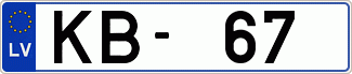 Auto numura zīme KB67