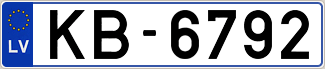 Auto numura zīme KB6792