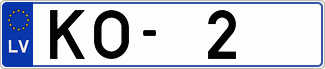 Auto numura zīme KO2