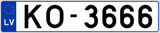 Auto numura zīme KO3666