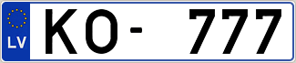 Auto numura zīme KO777 Auto numura zīme KO777