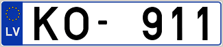 Auto numura zīme KO911