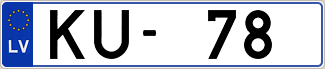 Auto numura zīme KU78
