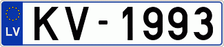 Auto numura zīme KV1993