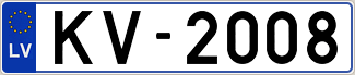 Auto numura zīme KV2008