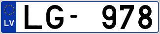 Auto numura zīme LG978