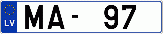 Auto numura zīme MA97