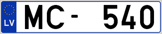 Auto numura zīme MC540