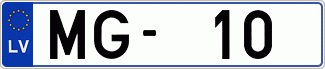 Auto numura zīme MG10