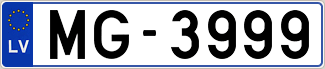 Auto numura zīme MG3999