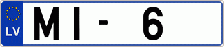 Auto numura zīme MI6