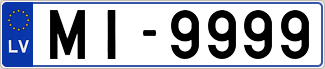 Auto numura zīme MI9999