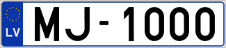Auto numura zīme MJ1000
