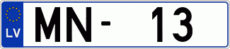 Auto numura zīme MN13