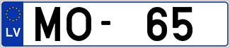 Auto numura zīme MO65