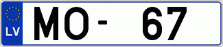 Auto numura zīme MO67