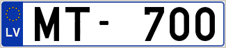 Auto numura zīme MT700