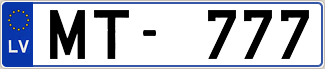 Auto numura zīme MT777