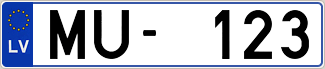 Auto numura zīme MU123