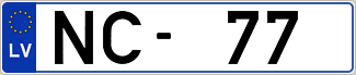 Auto numura zīme NC77