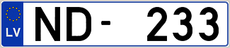 Auto numura zīme ND233