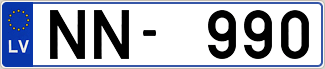 Auto numura zīme NN990