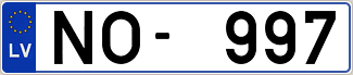 Auto numura zīme NO997