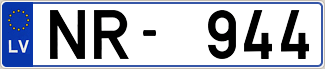 Auto numura zīme NR944