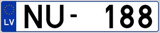 Auto numura zīme NU188
