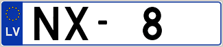 Auto numura zīme NX8