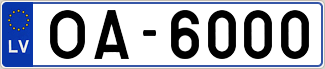 Auto numura zīme OA6000