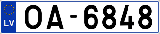 Auto numura zīme OA6848