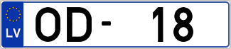 Auto numura zīme OD18