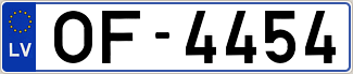Auto numura zīme OF4454