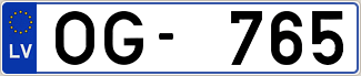 Auto numura zīme OG765
