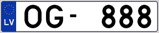 Auto numura zīme OG888