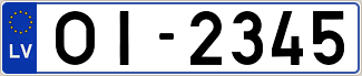 Auto numura zīme OI2345