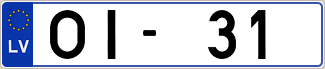 Auto numura zīme OI31