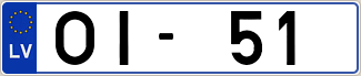 Auto numura zīme OI51