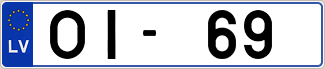 Auto numura zīme OI69