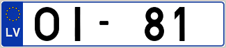 Auto numura zīme OI81